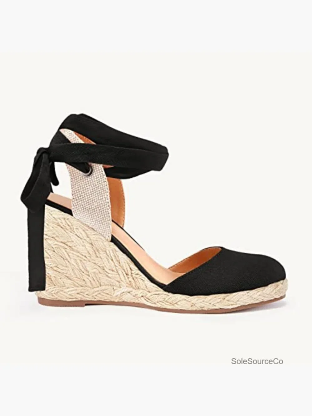 Lace Up Espadrilles Wedge Sandals Slingback Platform Heels